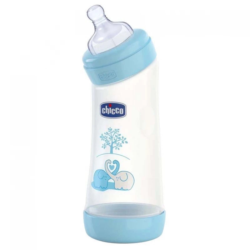 Chicco - Bottle Well Being Angel, BOY 250 Normal Silicone Nipple, Blue (8058664057917)