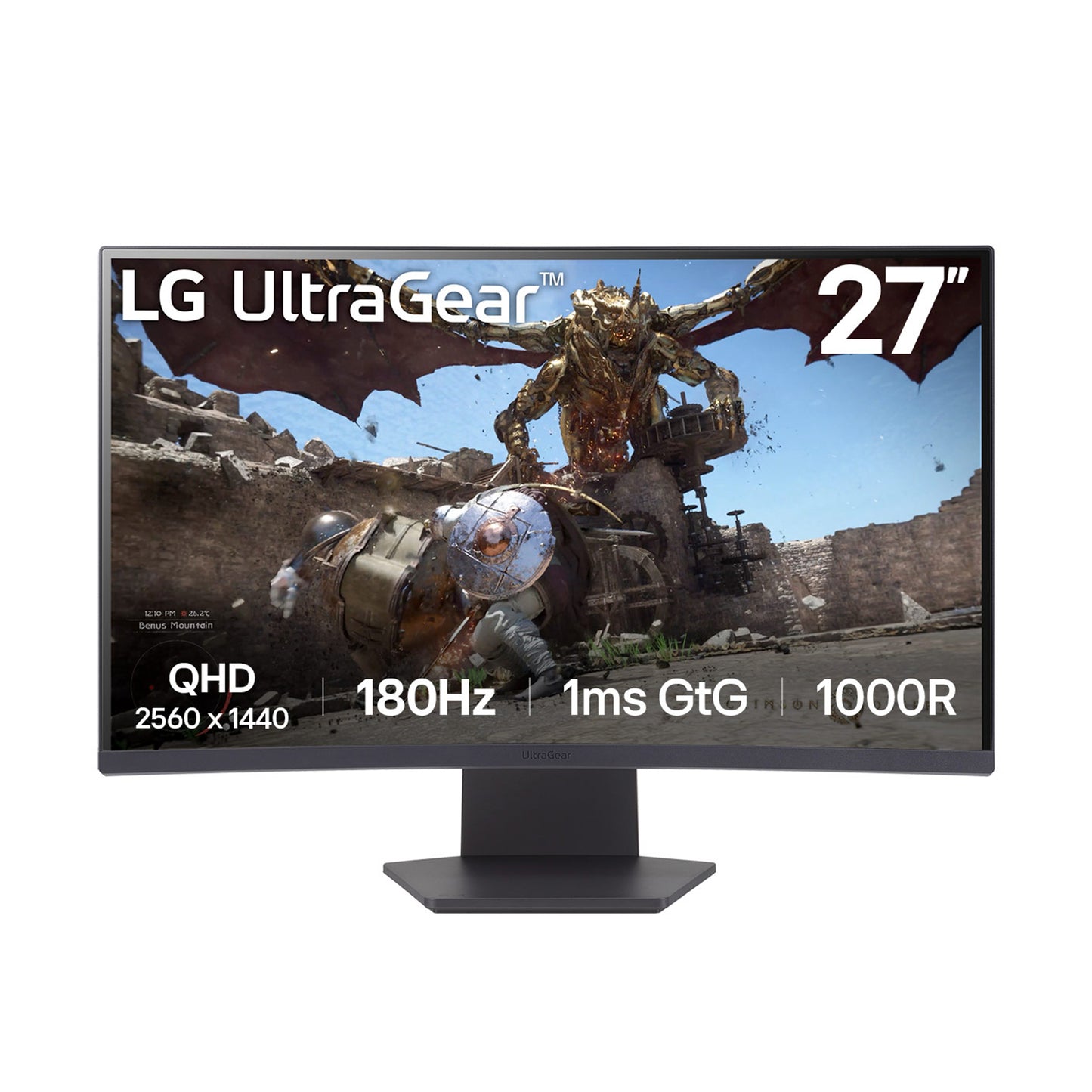 27” UltraGear™ 1000R curved gaming monitor, QHD, 1ms (GtG), 180Hz, 2024 (27GS60QC-B)