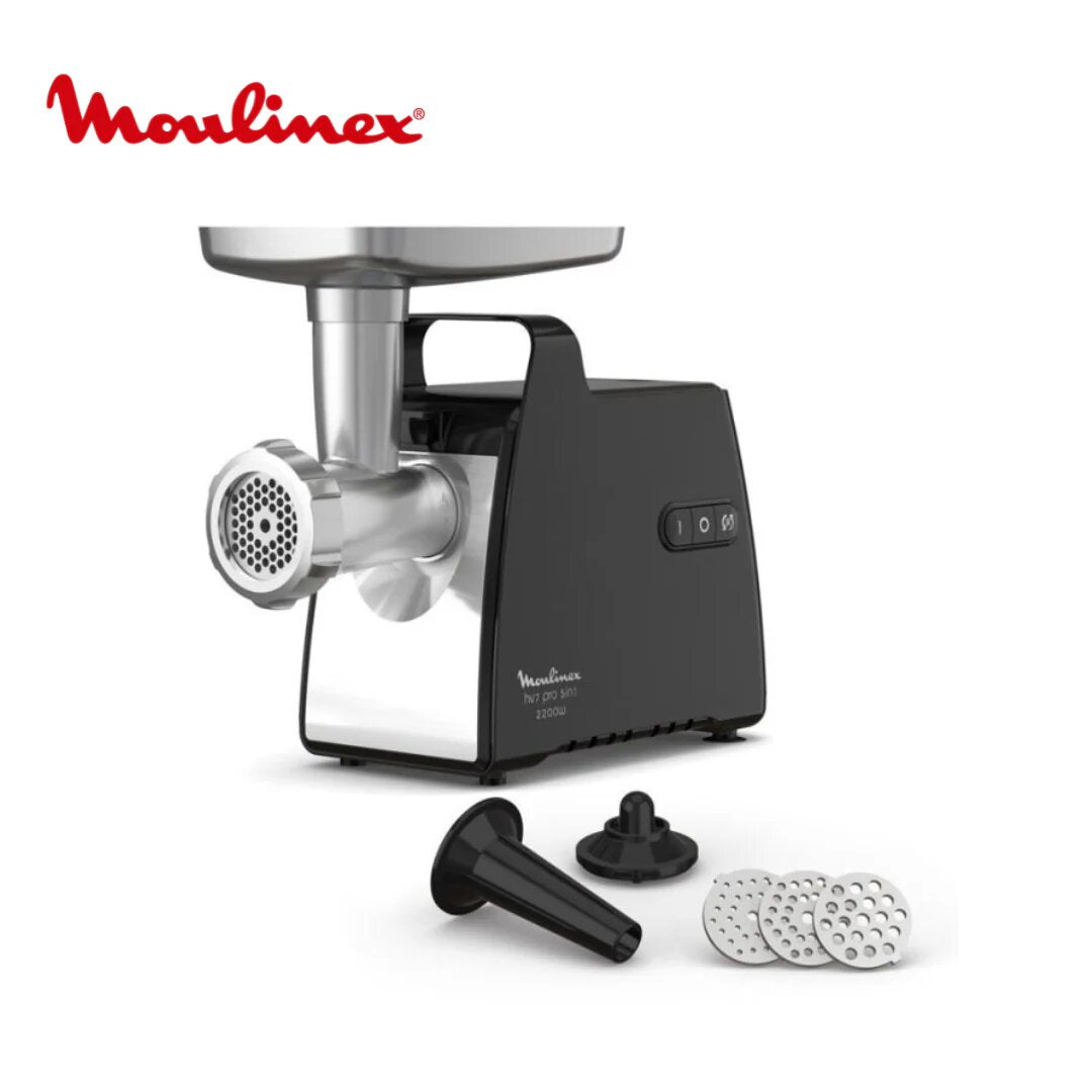 MOULINEX 2200W MEAT GRINDER - STAINLESS STEEL & BLACK (ME556810)