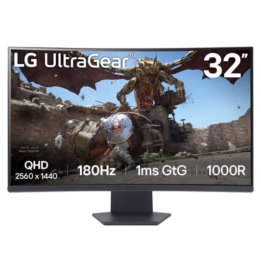 32” UltraGear™ 1000R curved gaming monitor, QHD, 1ms (GtG), 180Hz, 2024 (32GS60QC-B)