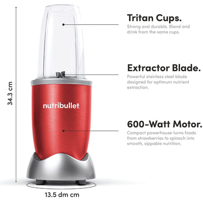 NUTRIBULLET 600W - 12pc set Red (NBR-1212R)