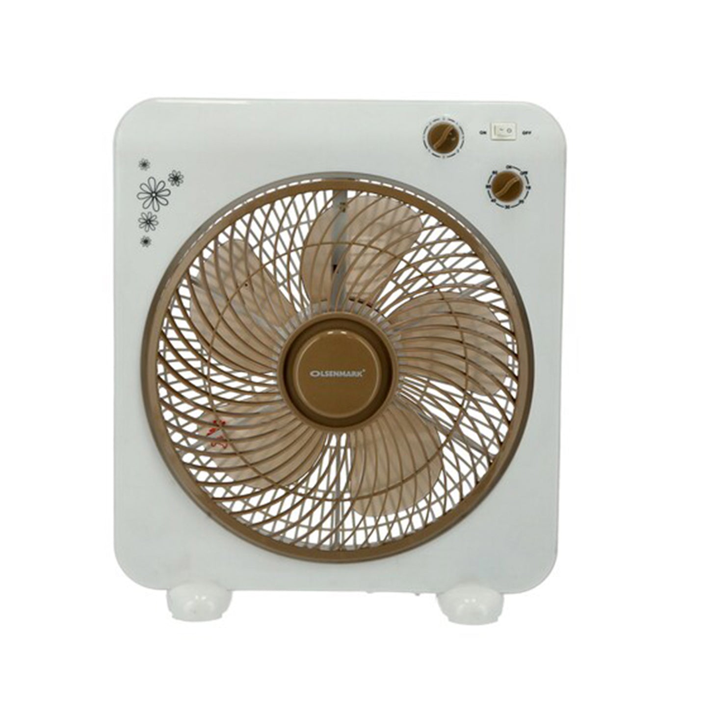 Olsenmark Box Fan, 12 Inch White , Brown (OMF1759)