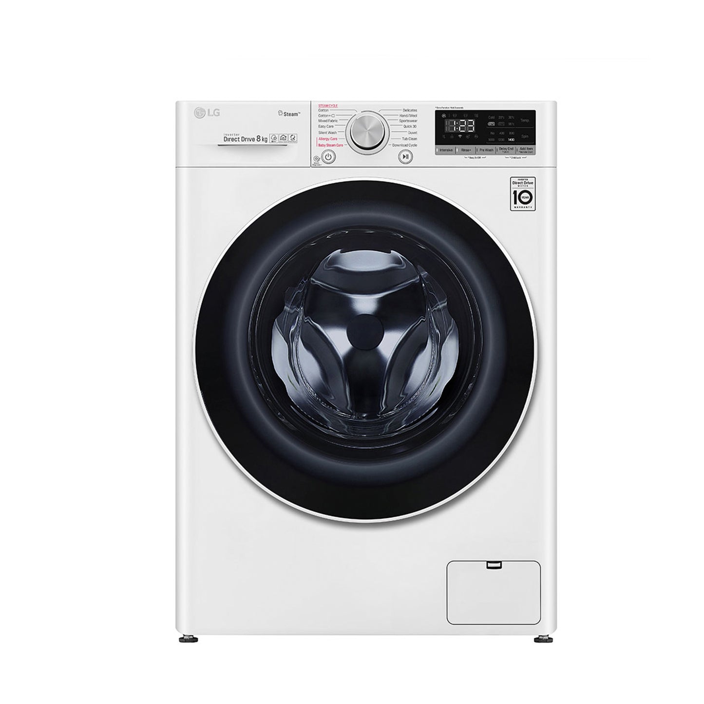 Front Load Washer 8KG , AI Direct Drive Motor, Steam , White Color (F4V5TYP0W.SBWPELO/AX)