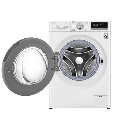 Front Load Washer 8KG , AI Direct Drive Motor, Steam , White Color (F4V5TYP0W.SBWPELO/AX)