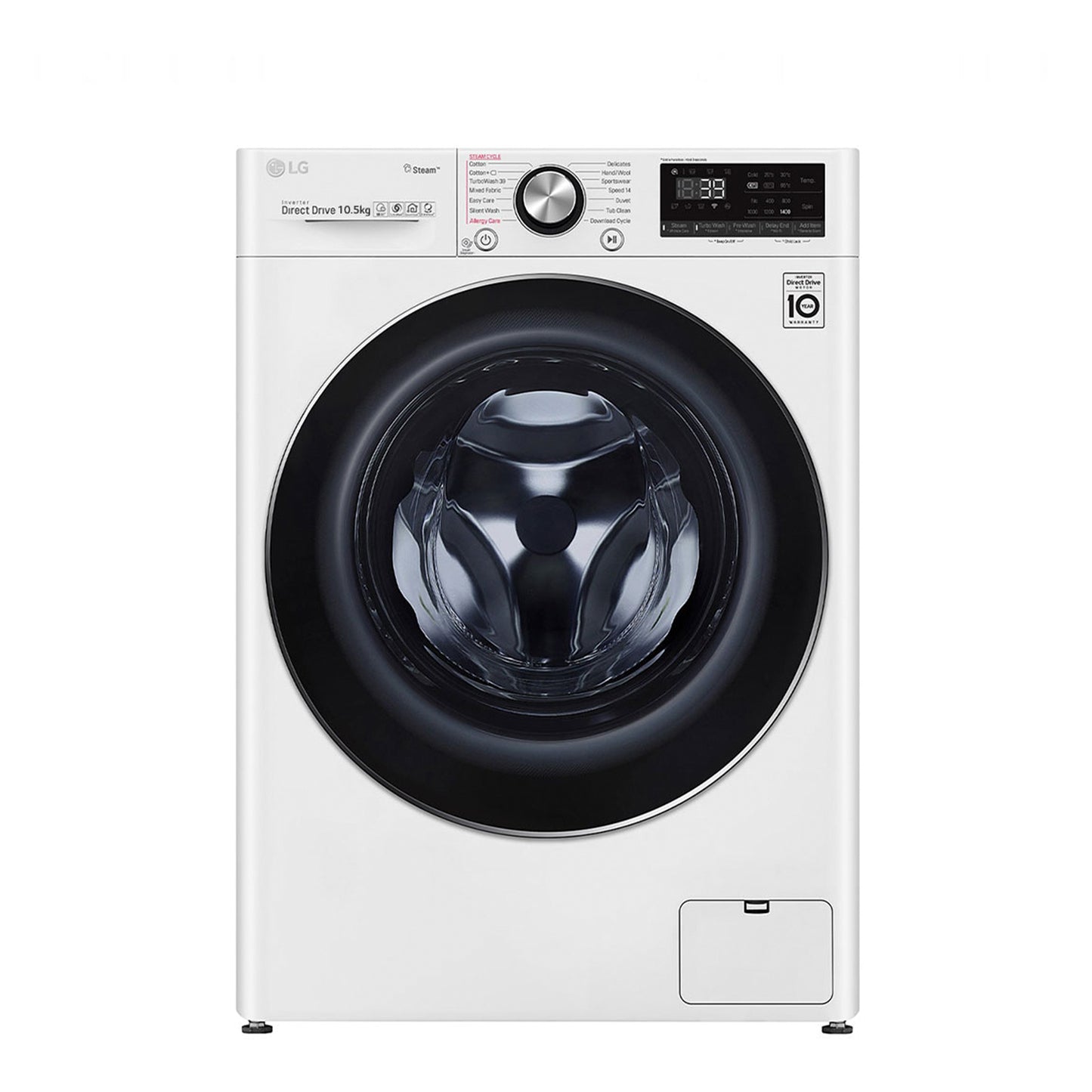 Front Load Washer 8KG , AI Direct Drive Motor ,1200 RPM , Steam , White Color (F2V3PYP3WE.SBWPELO)