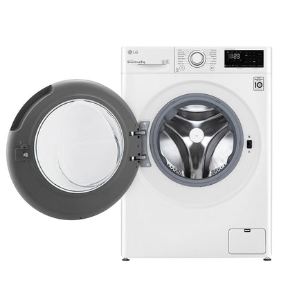 Front Load Washer 8KG , AI Direct Drive Motor ,1200 RPM , Steam , White Color (F2V3PYP3WE.SBWPELO)