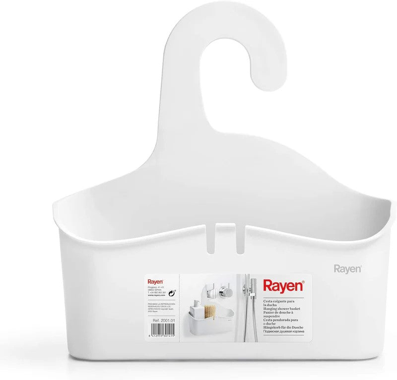 Rayen Hanging Shower Basket, White (2001.01)