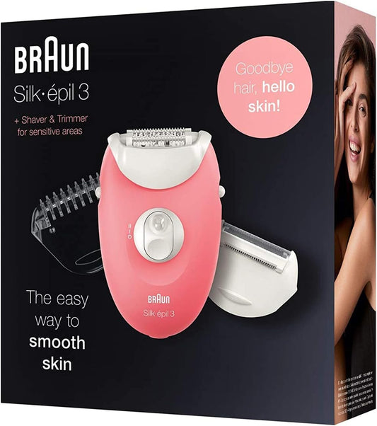 Braun Silk-Epil Epilator for Women, Pink (SE3-440)