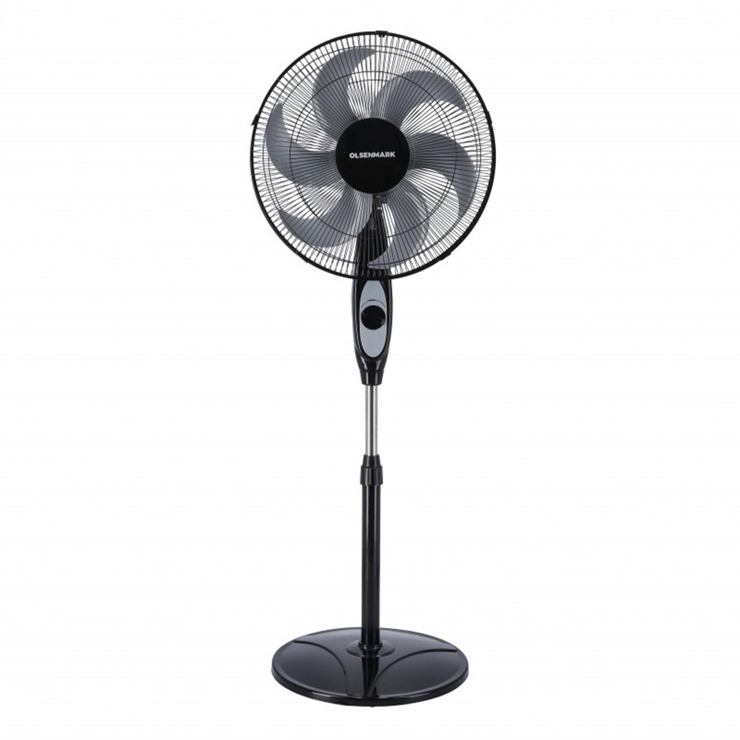 Olsenmark 16 inch Classic Stand Fan - 3 Speed 6 Leaf Blade the color black (OMF1794 )