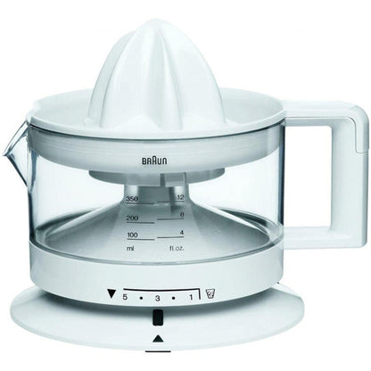 Braun Citrus Juicer, 350 Milliliters, White, Plastic Material (Cj3000 JCC)