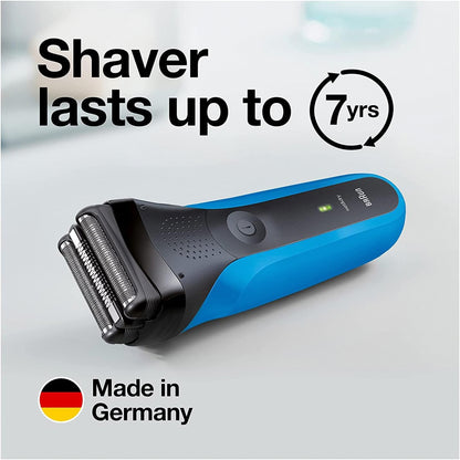 Braun Series 3 Wet and Dry Electric Shaver, Black Blue (310BLK)