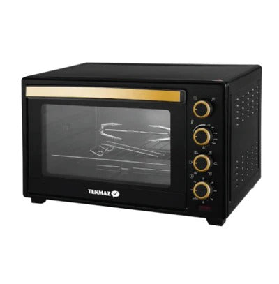 Tekmaz Electric Oven Turbo Fan Double Glass, 48Lit, 2000Watts, Black (NAS-EO48L)