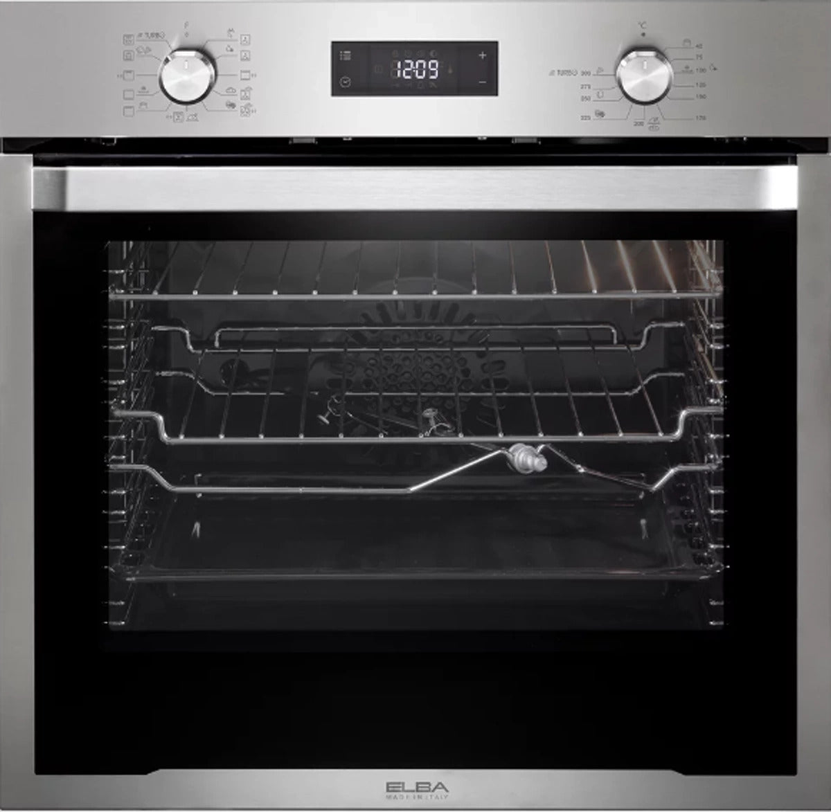 ELBA Electric Oven Built-in 11 Functions with black glass door and 2 fans (EL 10 XLX 300)