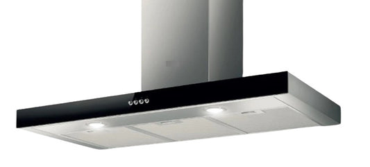 Elba Wall Cooker Hood 90 cm Black Glass And Airflow Max Speed 800 M³/H (ELNOR IXB90R)