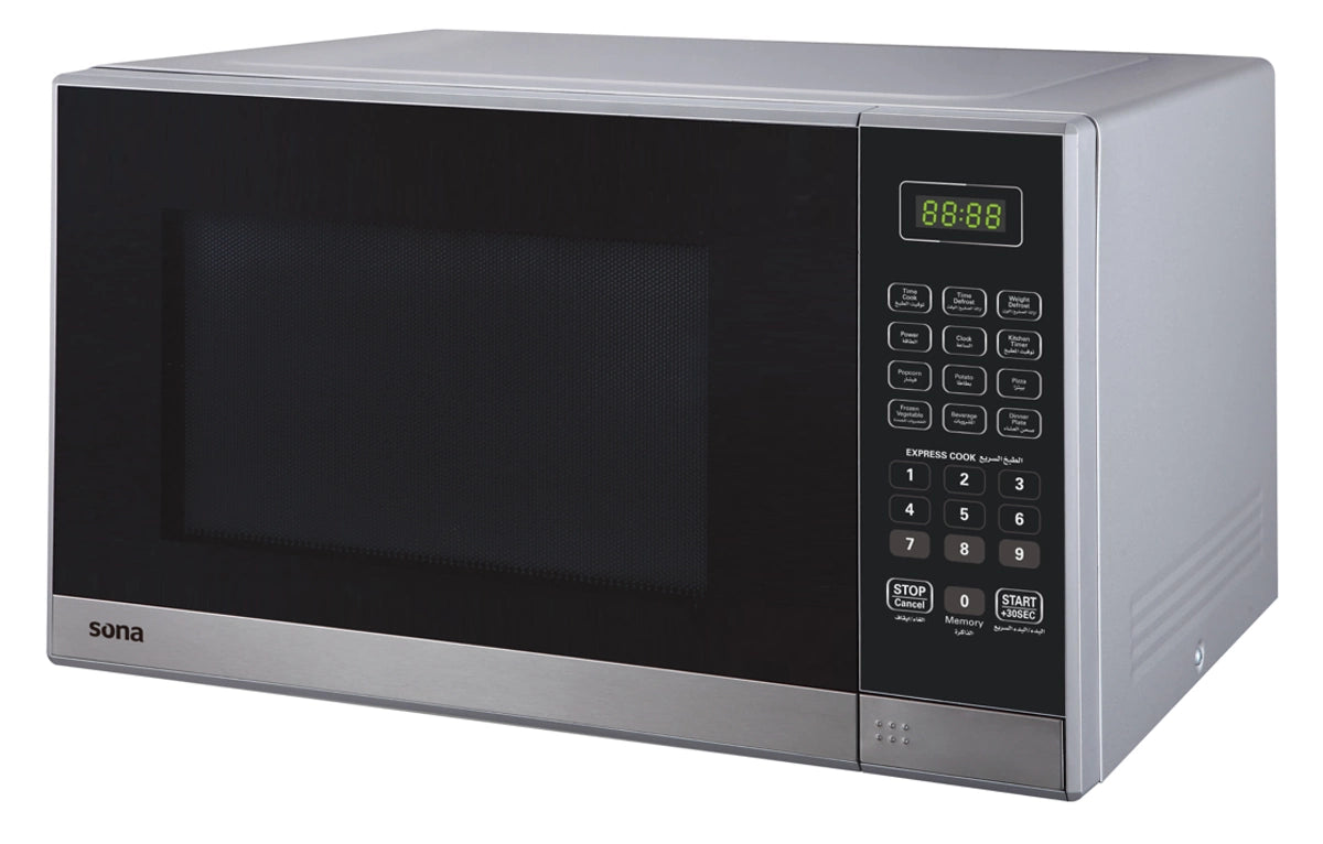 Sona Microwave Oven 38 L Silver With 6 Auto Cooking Menus (EM-38LSSk)