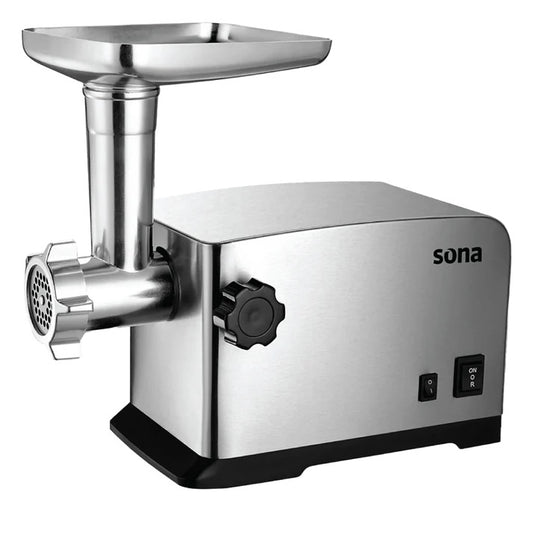 Sona Meat Grinder Stainless Steel With Accessories For Chopping & Kibbeh 1800W (SMG-800)