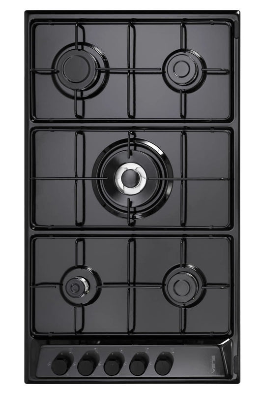 Elba Gas Hob Built-In 5 Burners 90 cm Black Semi Cast Iron Grid (EN90-540 BKD)