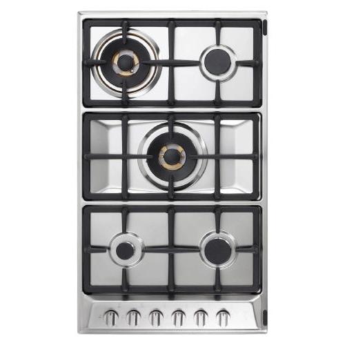 Elba Gas Hob Built-in 5 Burners 90 cm Stainless steel Cast Iron Full Brass (EN95-565 XDB Full Brass)