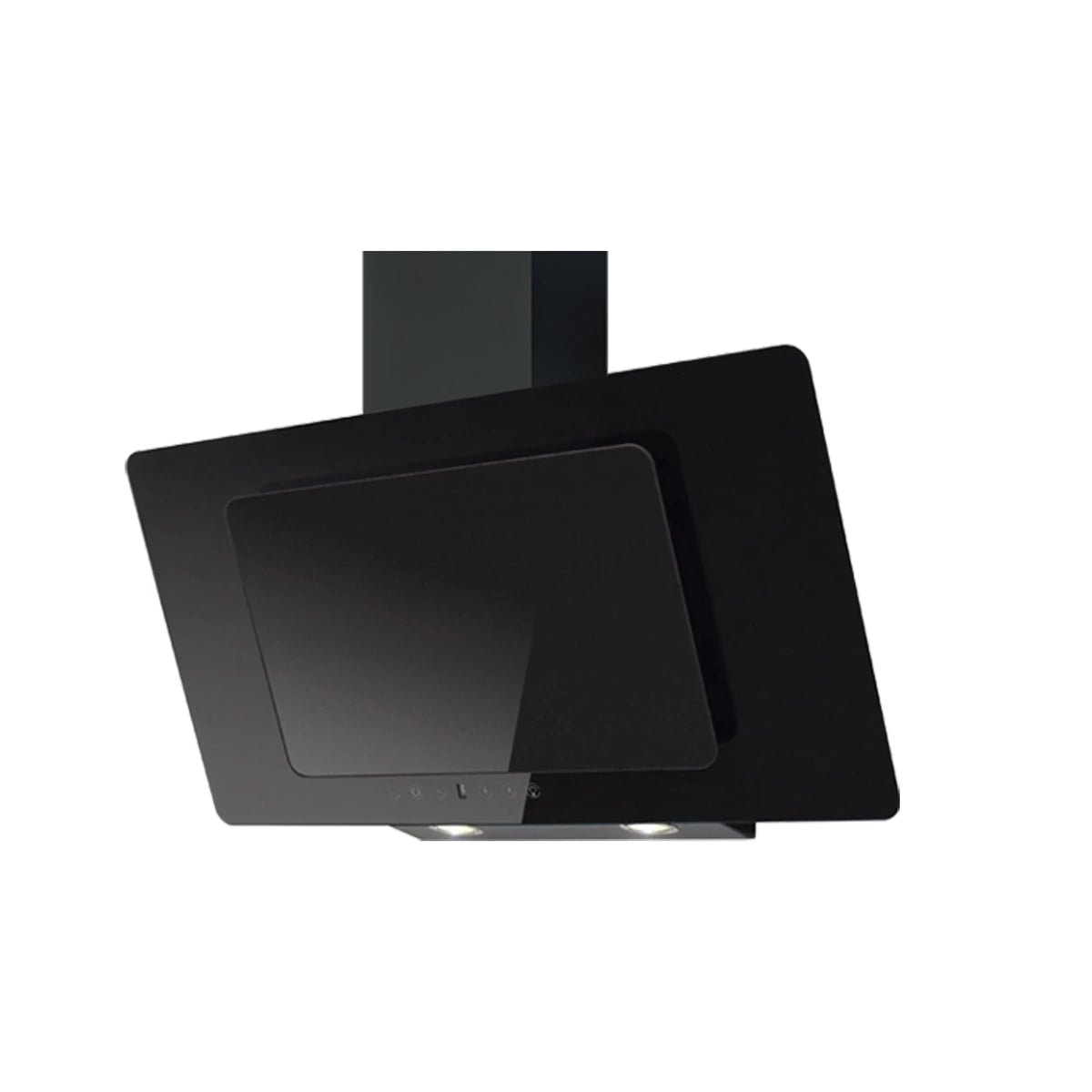 Elba Cooker Hood 90 cm Black Glass Touch Control 800 m3/h with Movable and Fixed Cover (VALKYR 90 BLACK)