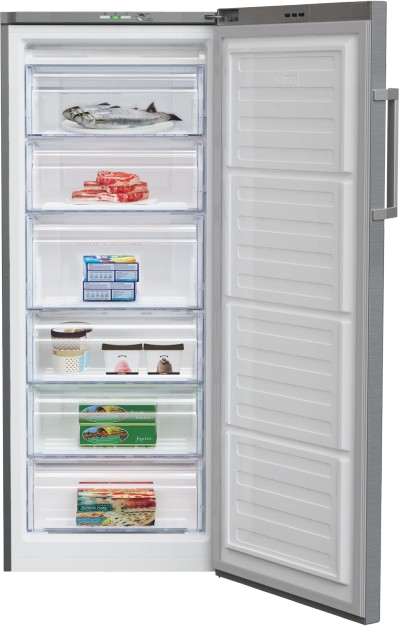 Beko Freezer 215 L 6 Drawers De-Frost Metallic A+ (RFSA240M21XB)