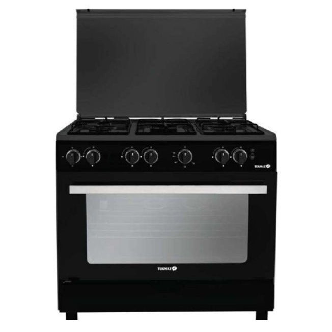 Tekmaz Gas Cooker 90cm with Fan - Black (NAS-CB90)