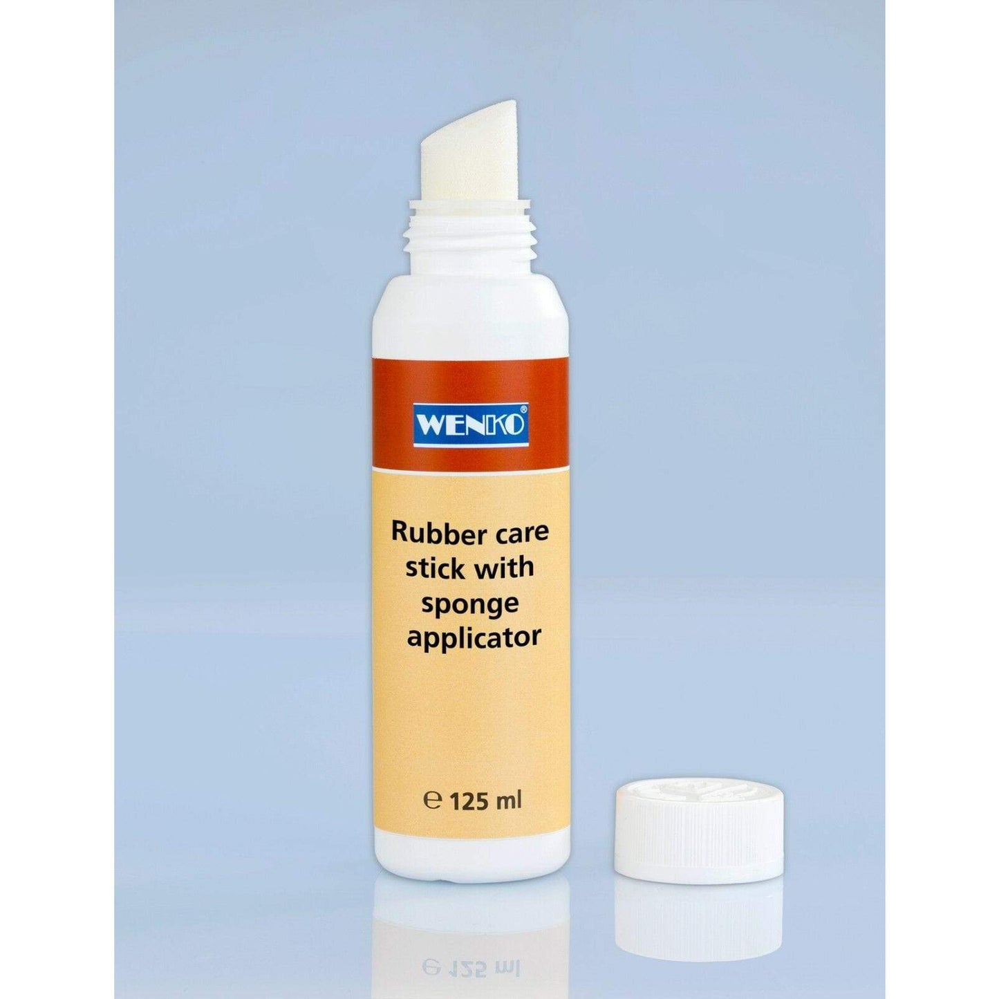 Rubber care stick with sponge applicator