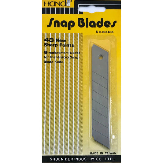 Hand Snap Blades 18mm Refill for Large Cutter Knife - Pack of 6