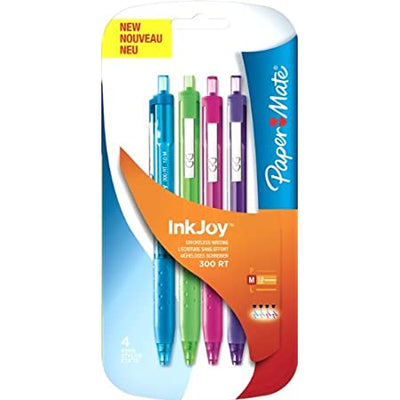 Papermate InkJoy 300RT 1.0mm Ballpoint Pen - Pack of 4 Fun Colors -  Ammancart