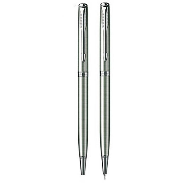 Parker Sonnet Stainless Steel CT Ballpoint Pen & 0.5mm Mechanical Penc -  Ammancart