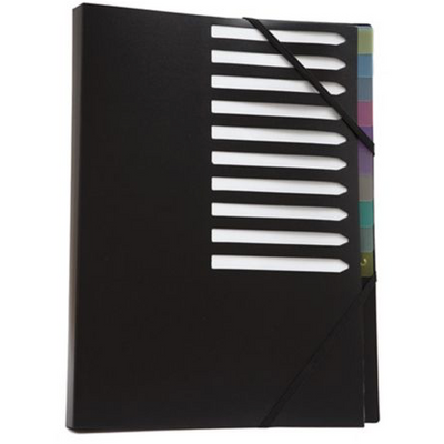 Bindermax 10 Dividers Pockets Folder with Elastic Band