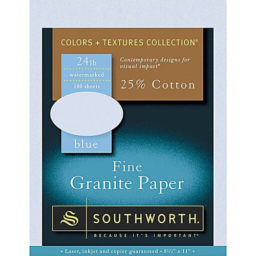 Southworth Fine Granite Paper 90g Blue Watermarked A4 - Pack of 80