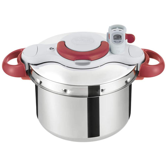 Tefal Clipso Minut Perfect Pressure Cooker, Silver/Red, 6 Liters