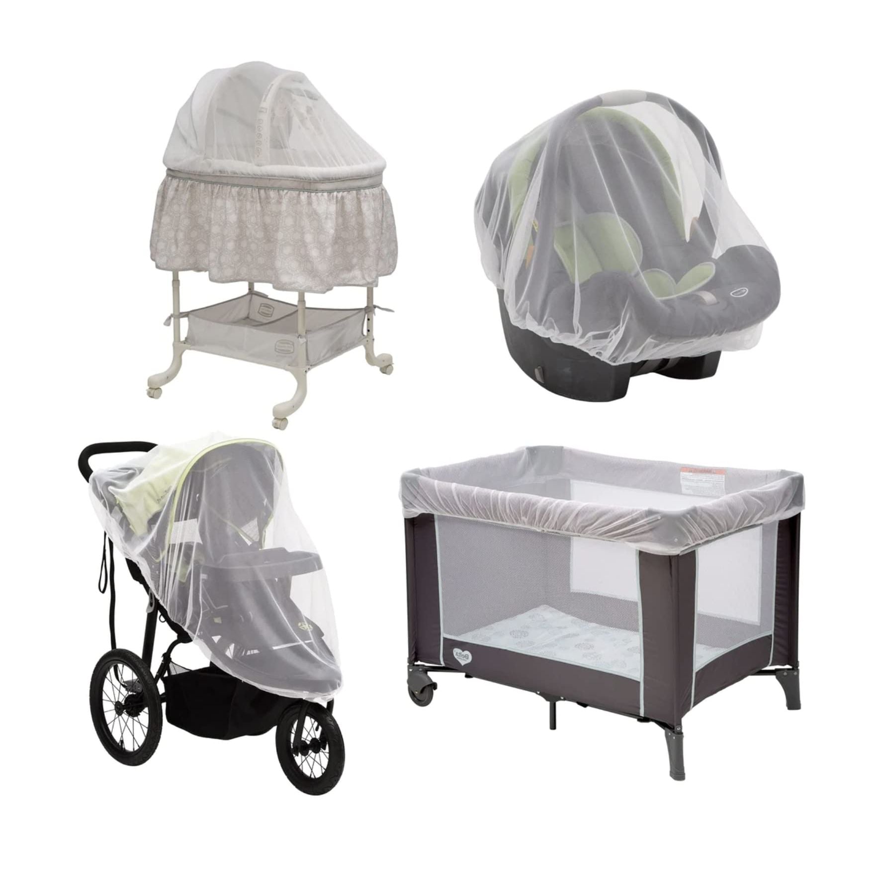 Mosquito net outlet for carrycot