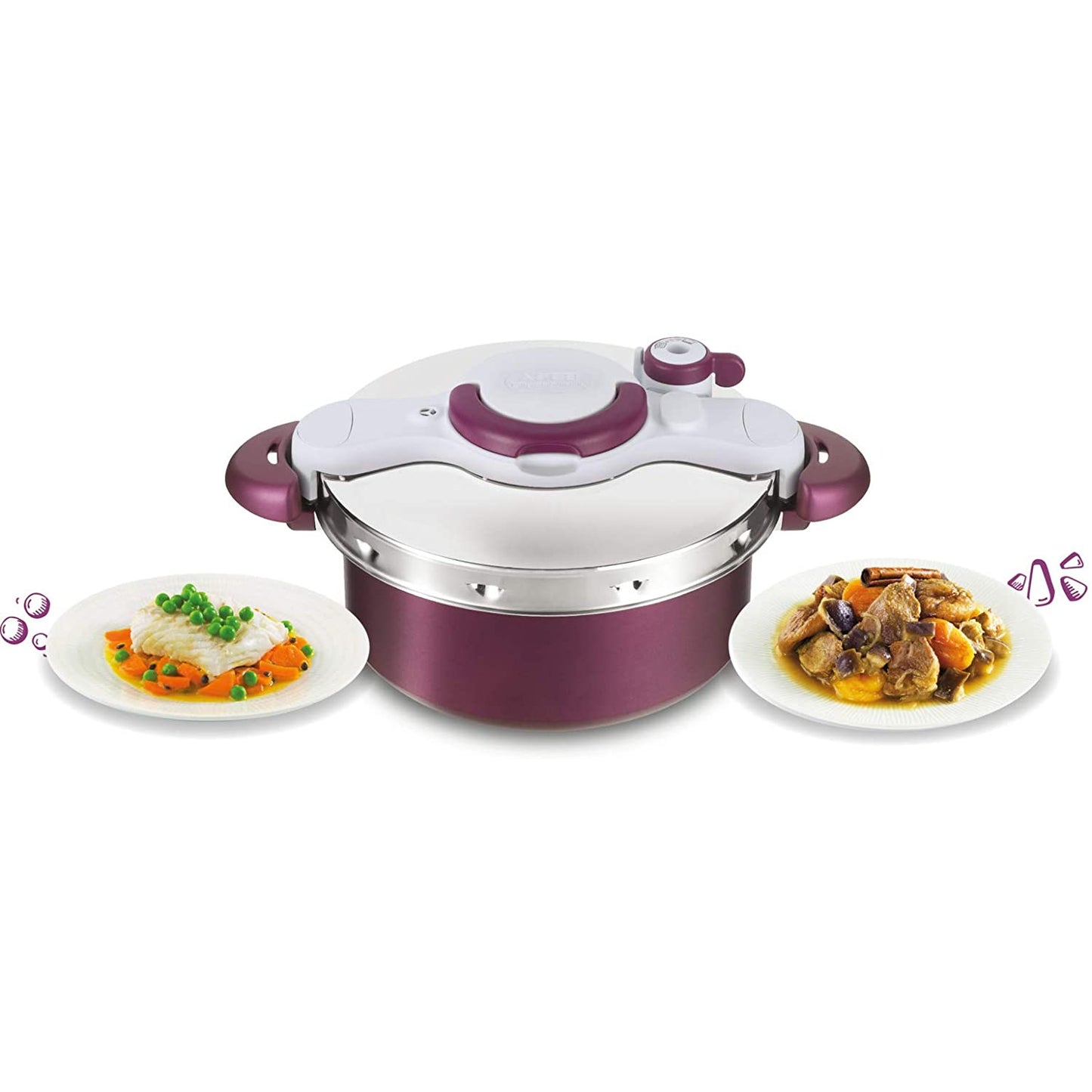 TEFAL ClipsoMinut™ Duo Pressure Cooker 5 litre, one handed opening, Non-stick Induction - P4605131