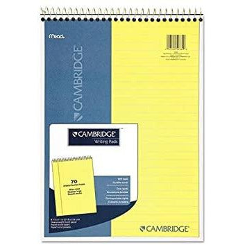 Cambridge Spiral Writing Pad 70 Sheets A4 - Yellow