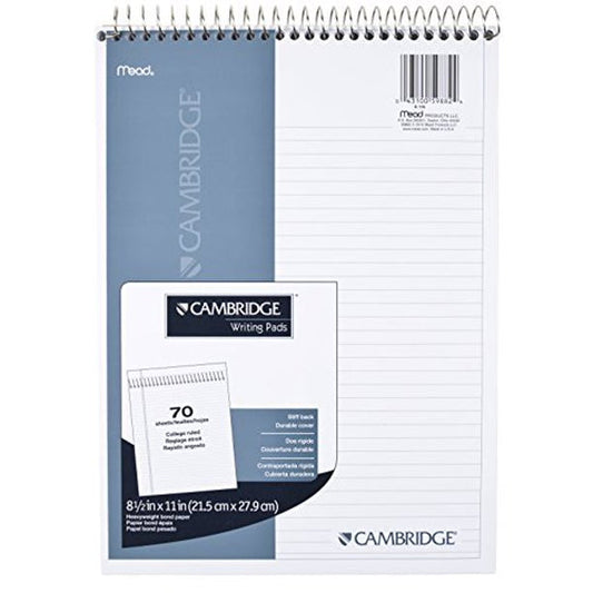 Cambridge Spiral Writing Pad 70 Sheets A4 - White