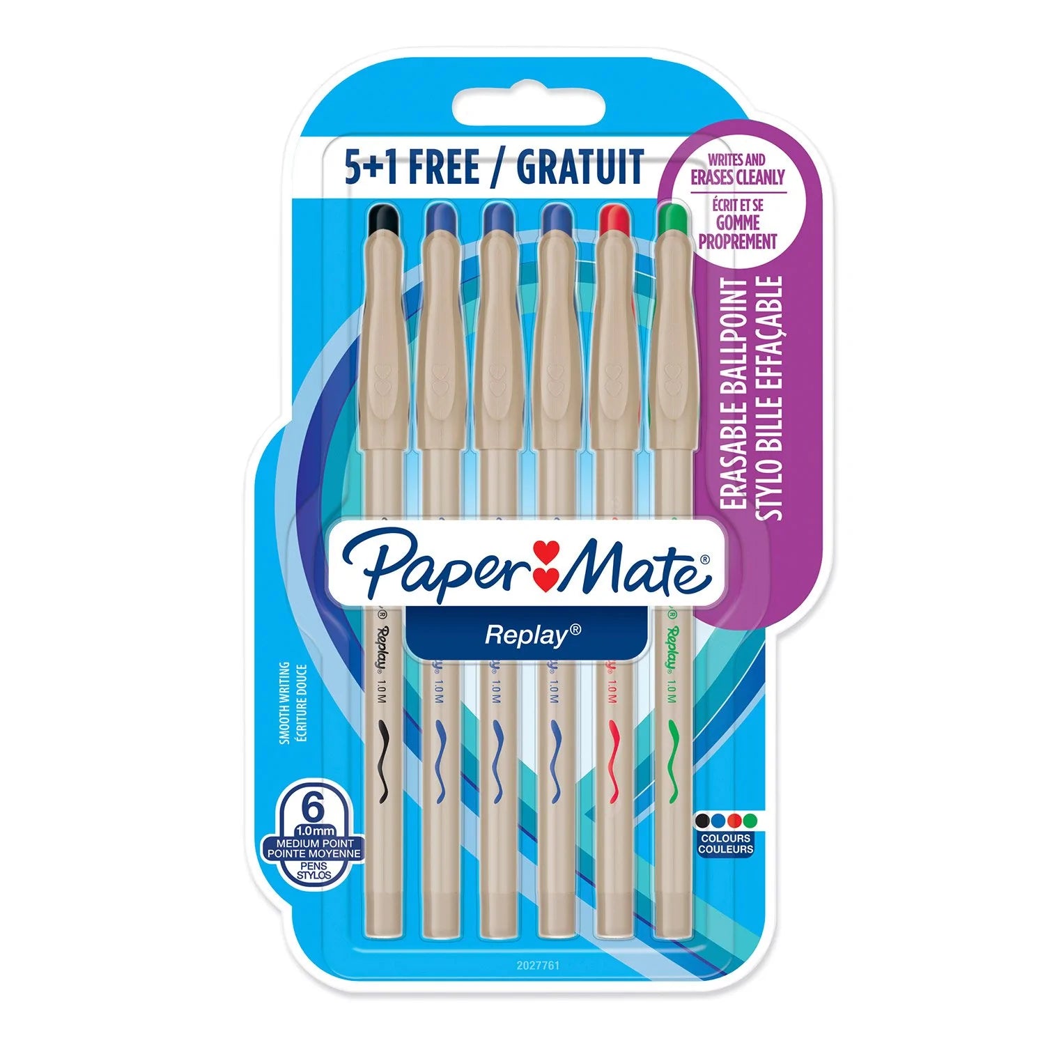 Paper Mate Replay Erasable Ball Pen Medium Tip 1.0mm - Assorted Standa -  Ammancart