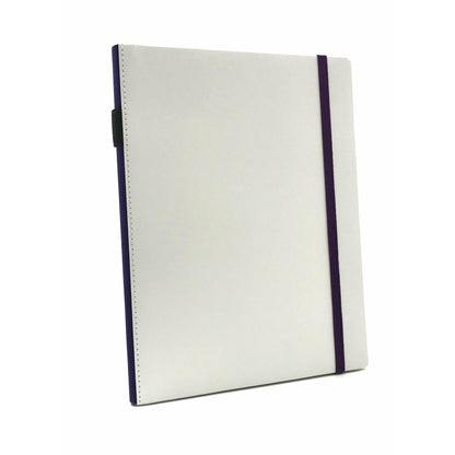 Notes & Dabbles Flynn White Hard Cover Plain Journal with Pen Holder - A4