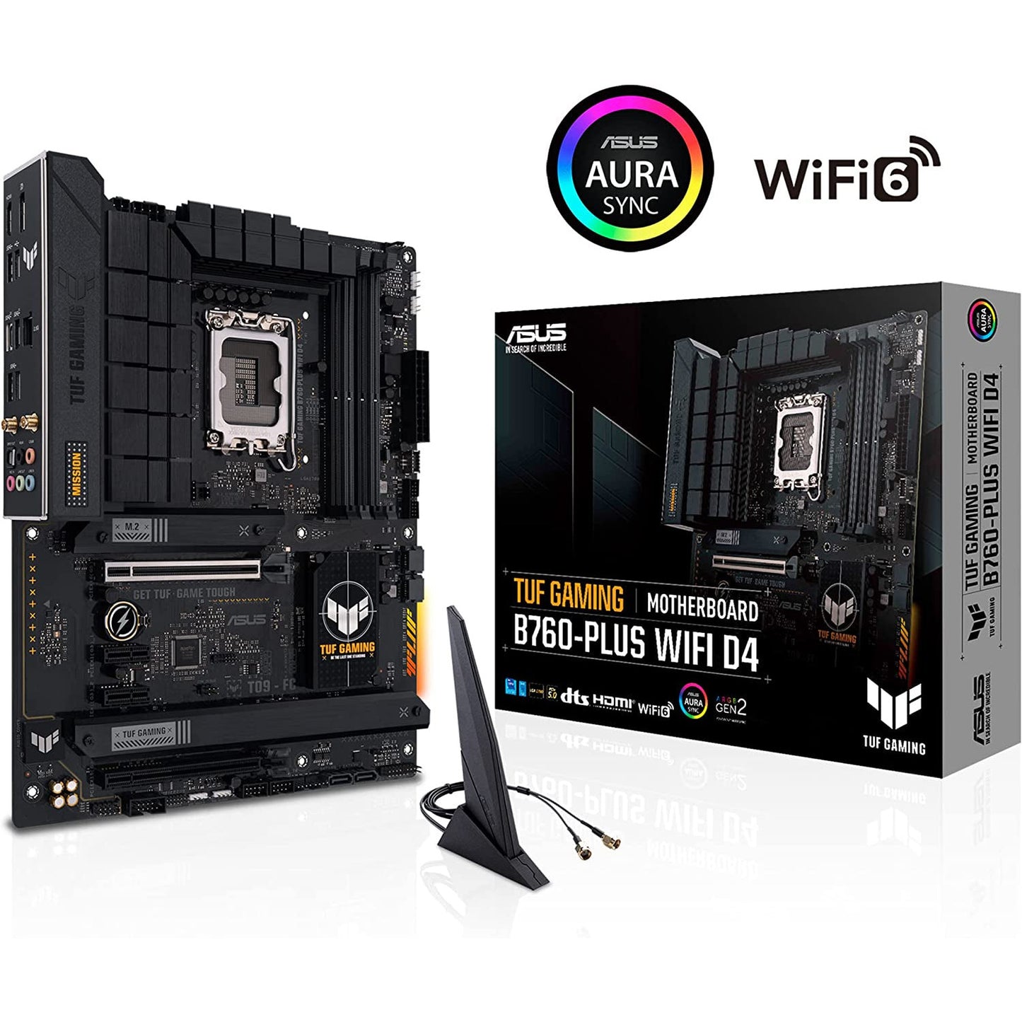 ASUS TUF GAMING B760-PLUS WIFI D4 Intel B760 LGA 1700 ATX PCIe 5.0 3x PCIe 4.0 M.2 2.5Gb Ethernet USB 3.2 Gen 2x2 Type-C