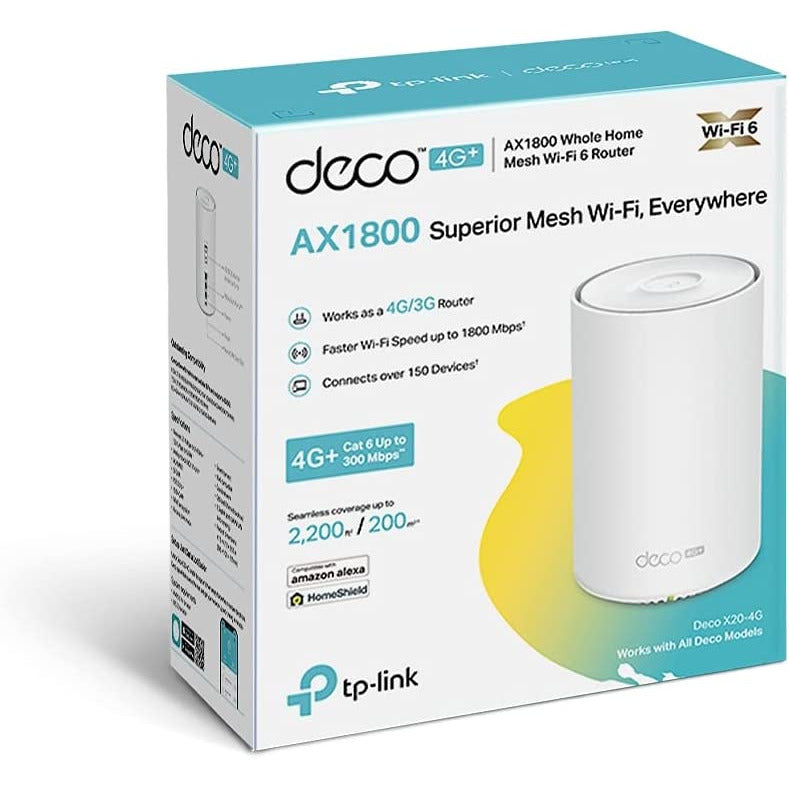 Deco X20, AX1800 Whole Home Mesh Wi-Fi 6 System