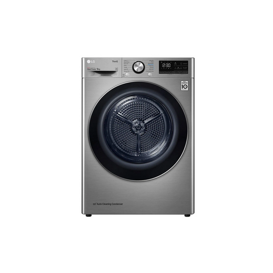 LG Energy Saving Dryer, 9kg, Silver, Capable Drying with Dual Heat Pump