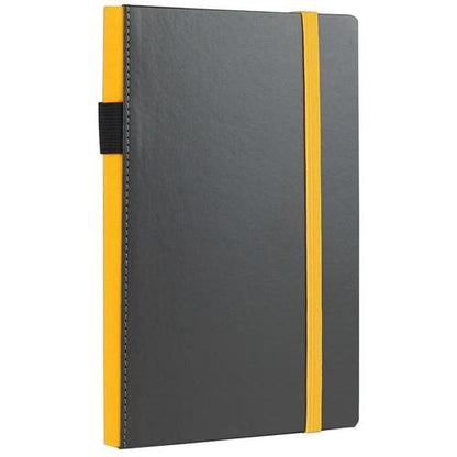 Notes & Dabbles Flynn Grey Hard Cover Plain Journal with Pen Holder - A4